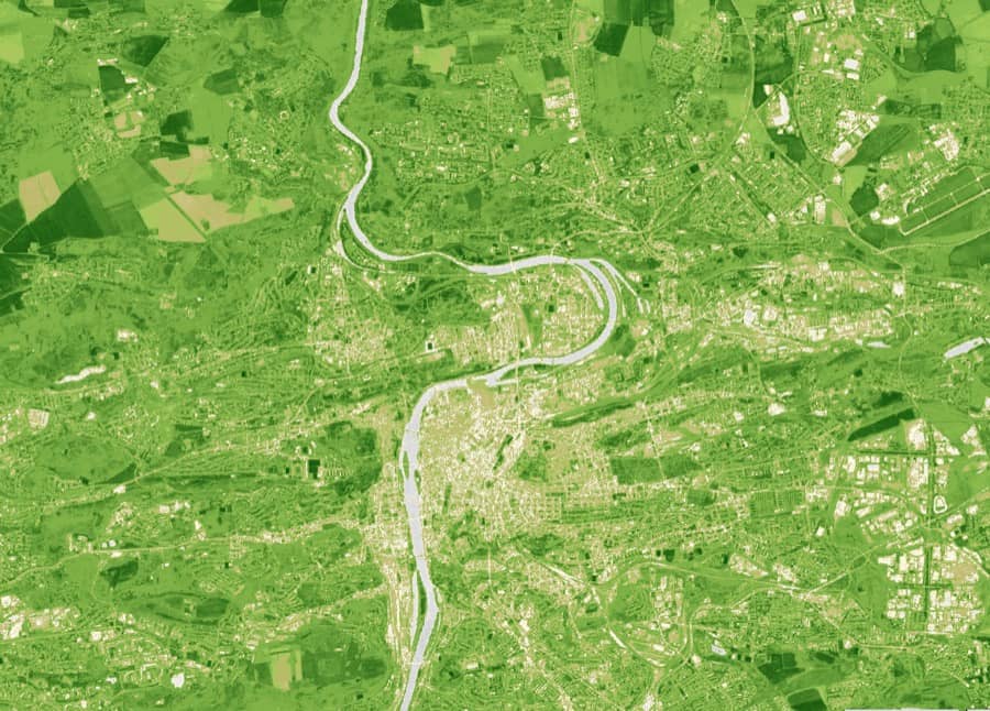 Earth observation image from Copernicus-style satellite data