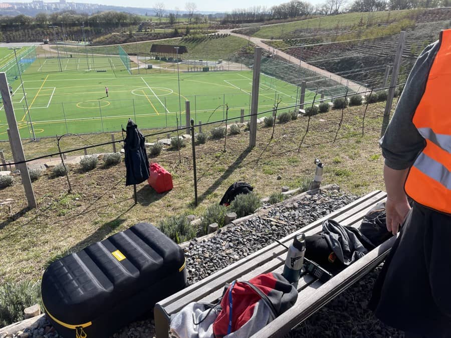 Fieldwork setup at an outdoor monitoring site